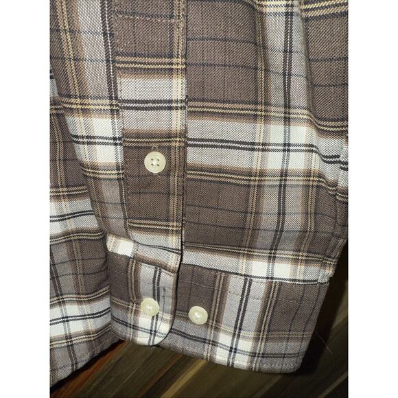 Towncraft Men's Med Plaid Wrinkle Free Long Sleeve Button Down Shirt Pocket NWOT - Picture 3 of 5